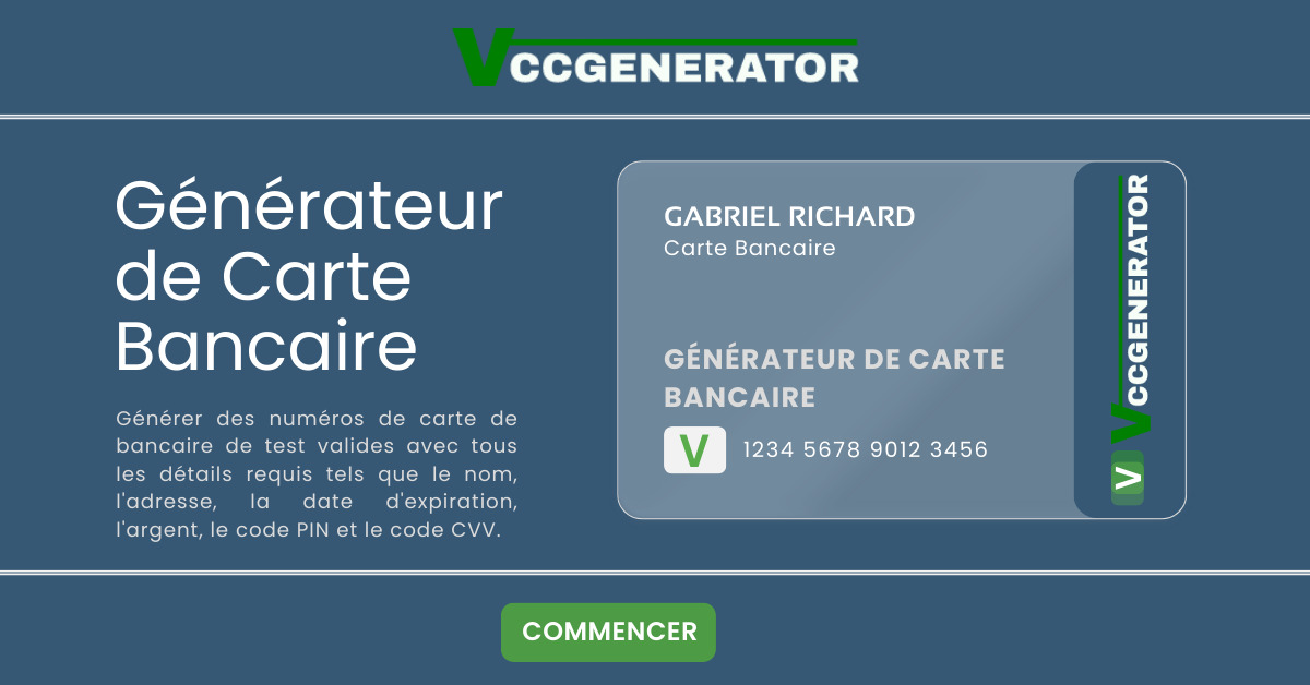 Générateur de Carte Bancaire 2024 VCCGenerator