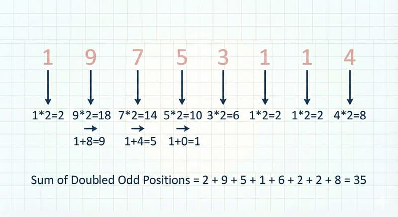 Luhn Algorithm Step 3: Double and Sum the Odd-Positioned Digits
