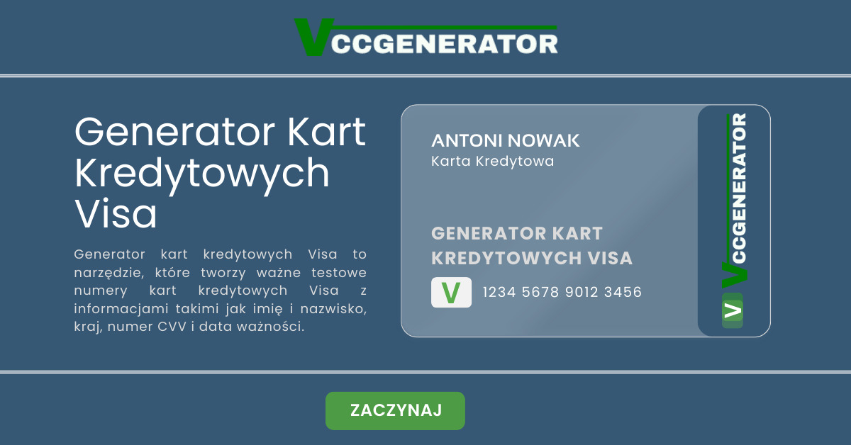 Generator Kart Kredytowych Visa VCCGenerator